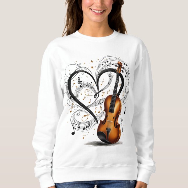 ❤️ 💕 Musical Lover; 🎻 💘 Melodie der Romantik 🌹 Sweatshirt (Vorderseite)