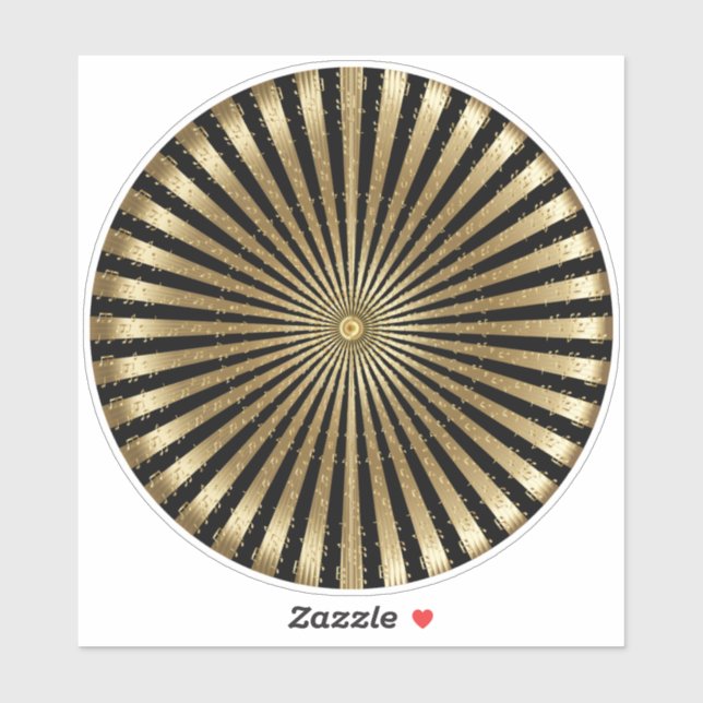 Musical Mandala Black und Gold Aufkleber (Blatt)