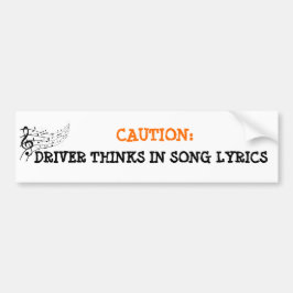 Musical Mind Driver Warning Sign - Funny Song Autoaufkleber