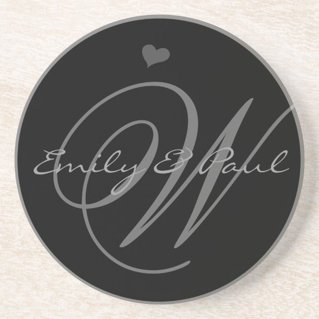 Musical Monogram Wedding Anniversary Untersetzer (Vorne)