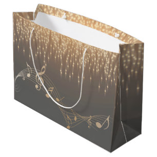 Musical Note elegant Luxus funkelnde Konfetti Große Geschenktüte