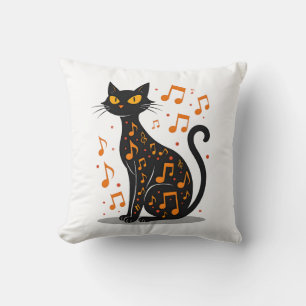 Musical Note Katze Halloween T-Shirt Musiknote Kissen