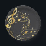 Musical Note Luxury Gold grau Pappteller<br><div class="desc">Musical Note Luxury Design. Sie sind herzlich eingeladen,  meinen Laden für schönere Produkte zu besuchen.</div>