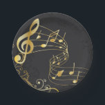 Musical Note Luxury Gold grau Pappteller<br><div class="desc">Musical Note Luxury Design. Sie sind herzlich eingeladen,  meinen Laden für schönere Produkte zu besuchen.</div>