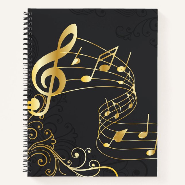 Musical Note Luxury Royal Design Notizbuch (Vorderseite)