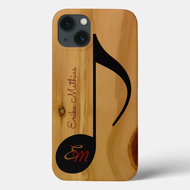 musical note on wood grains personalized Case-Mate iPhone hülle (Rückseite)