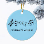 Musical Notes Band Choacher Custom Christmas Keramik Ornament<br><div class="desc">Ein cooler,  individueller Musiklehrer Weihnachtsschmuck mit einem musikalischen Team mit Noten auf blauem Hintergrund. Bestellen Sie dieses Geschenk für einen Musiker,  Komponisten,  Band- oder Orchesterdirigenten oder Chordirektor und personalisieren Sie es mit ihrem Namen.</div>