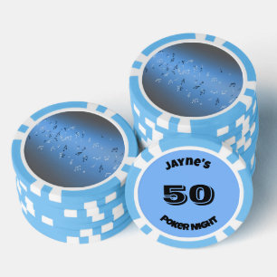 Musical Notes Blue Moon Pokerchips