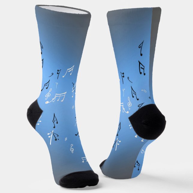 Musical Notes Blue moon Socken (Gewinkelt)