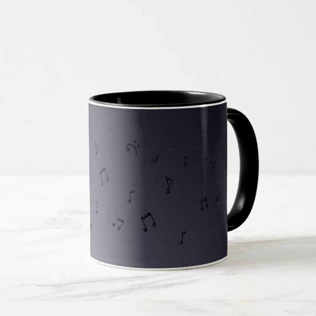 Musical Notes Charcoal gray Tasse (VorderseiteRechts)