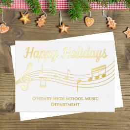 Musical Notes Custom Music Teacher Gold Foil Card Folien Feiertagskarte