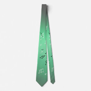 Musical Notes Green Light Neck Tie Krawatte