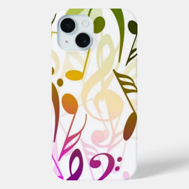 Musical Notes iPhone 15 case (Rückseite)