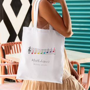 Musical Notes Music Teacher Wertschätzung Rainbow Tragetasche