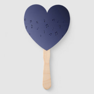 Musical Notes Navy Ombre Set Fans Fächer