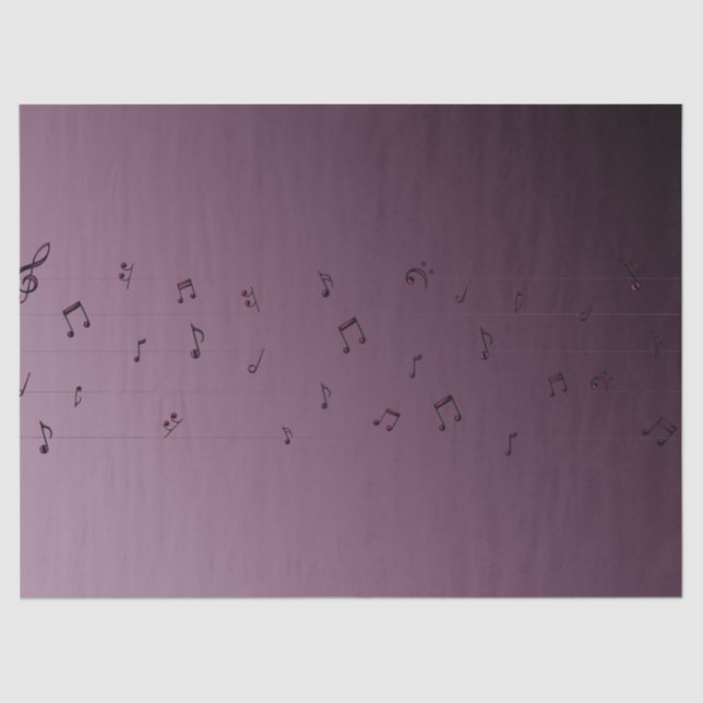 Musical Notes Ombre Mauve Seidenpapier (Vorderseite)