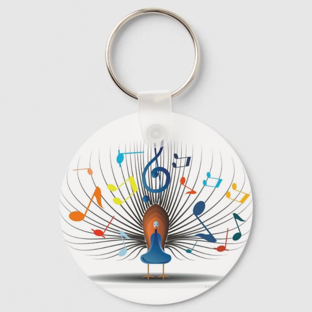 Musical Notes Peecock Schlüsselanhänger (Vorderseite)