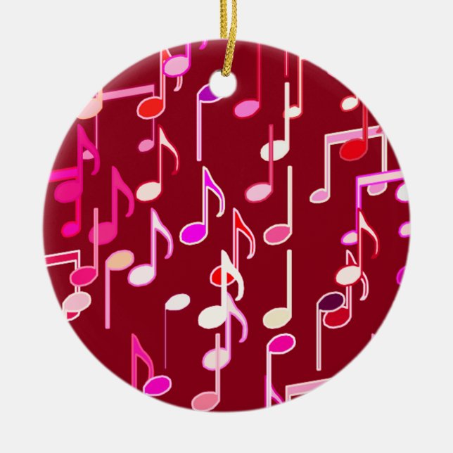 Musical Notes print - burgundy, multi Keramikornament (Vorne)