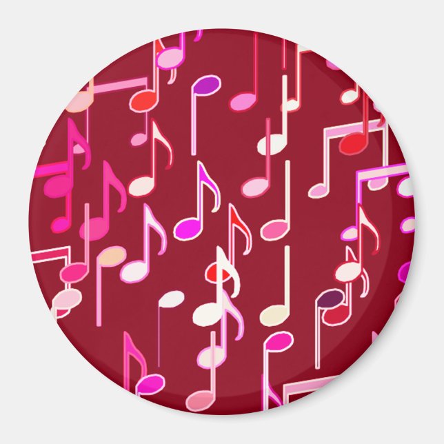 Musical Notes print - burgundy, multi Magnet (Vorne)