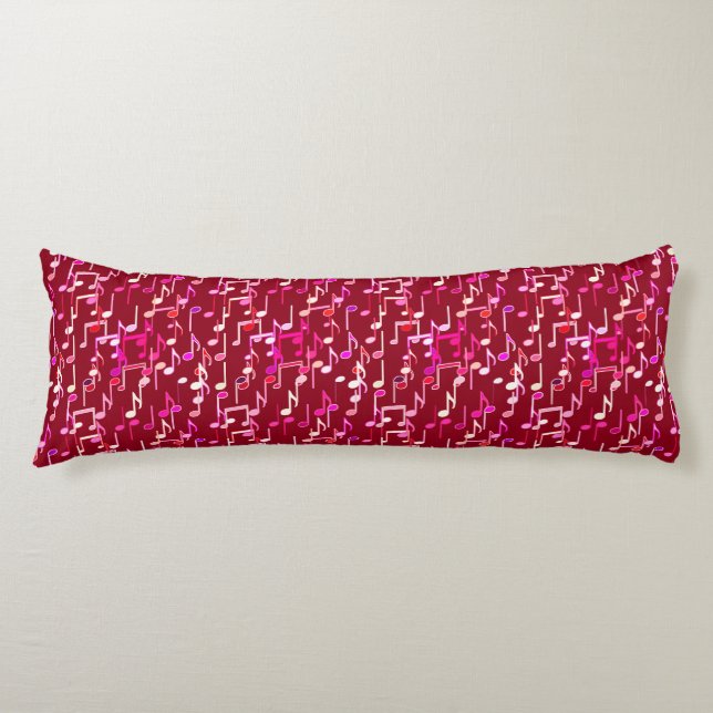 Musical Notes print - burgundy, multi Seitenschläferkissen (Vorderseite)