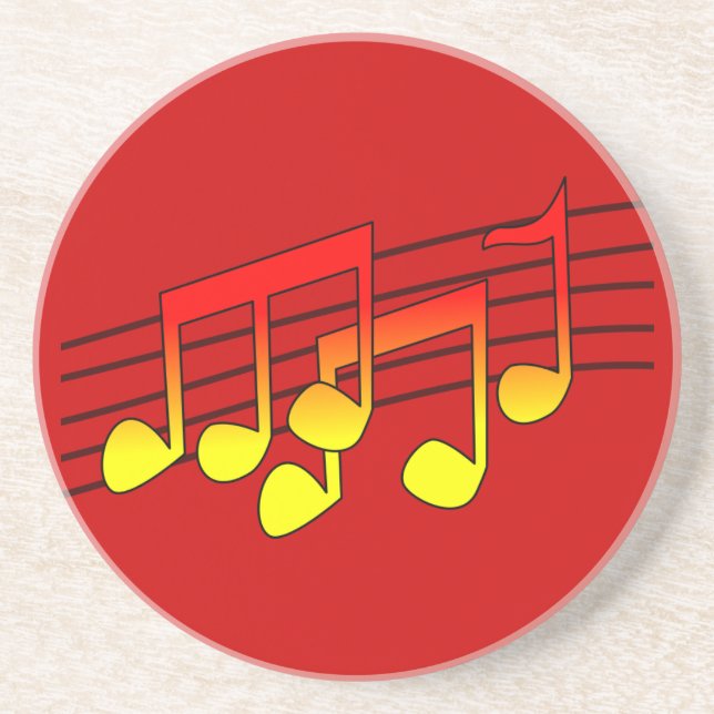 Musical Notes Sandstone Untersetzer (Vorne)