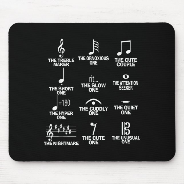Musical Notes Symbol Definition Humor Funny Christ Mousepad (Vorne)