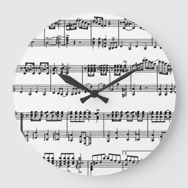 Musical Notes  Wall Clock Große Wanduhr (Vorderseite)