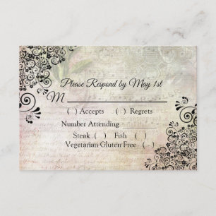 Musical Notes Wedding RSVP card