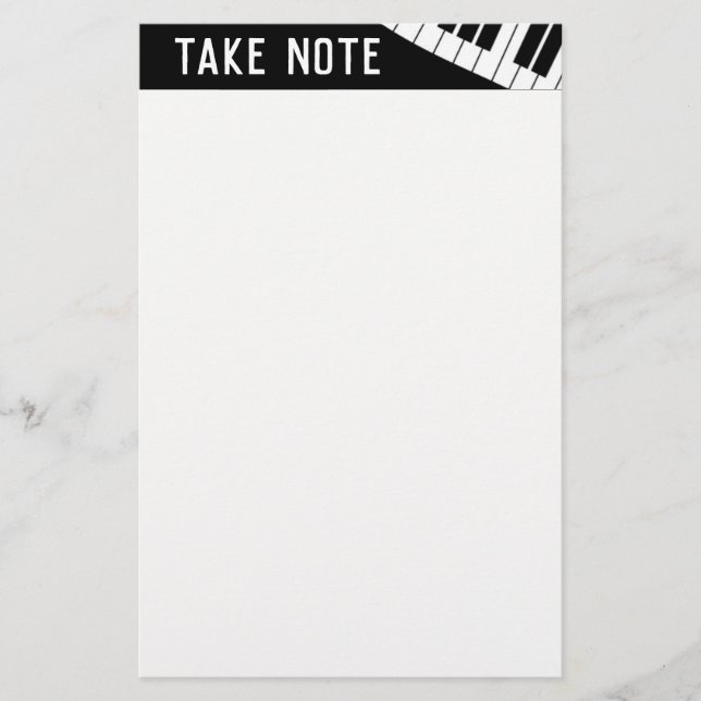 Musical Piano Stationery Briefpapier (Vorderseite)