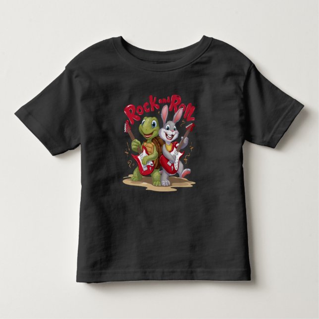 Musical Reptile and Hare Rock Out Roll Kleinkind T-shirt (Vorderseite)