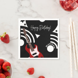 Musical Rock Star Electric Guitar Birthday Serviette