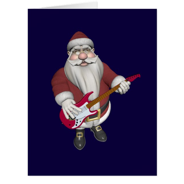 Musical Santa Claus mit roter Gitarre (Vorderseite)