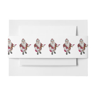 Musical Santa Claus mit roter Gitarre Einladungsbanderole