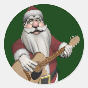 Musical Santa Claus spielen Weihnachtslieder Runder Aufkleber