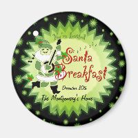 Musical Santa Elf Frühstück Einladung Magnet