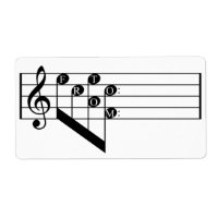 Musical Staff Treble Clef to from notes gift Tag