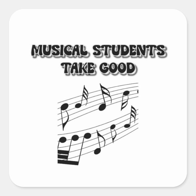 Musical Students Quadratischer Aufkleber (Vorderseite)