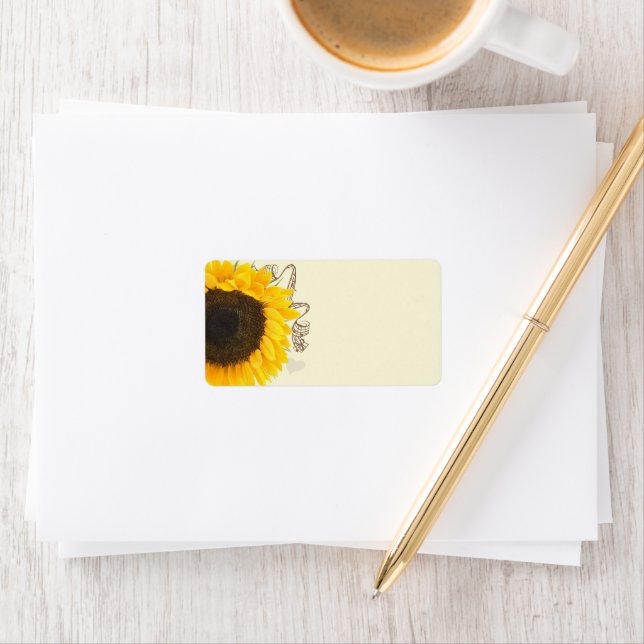 Musical Sunflower Address Labels Adressaufkleber (Insitu)