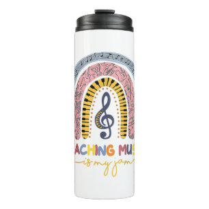Musical Teacher Teaching Music Is My Jam Rainbow Thermosbecher