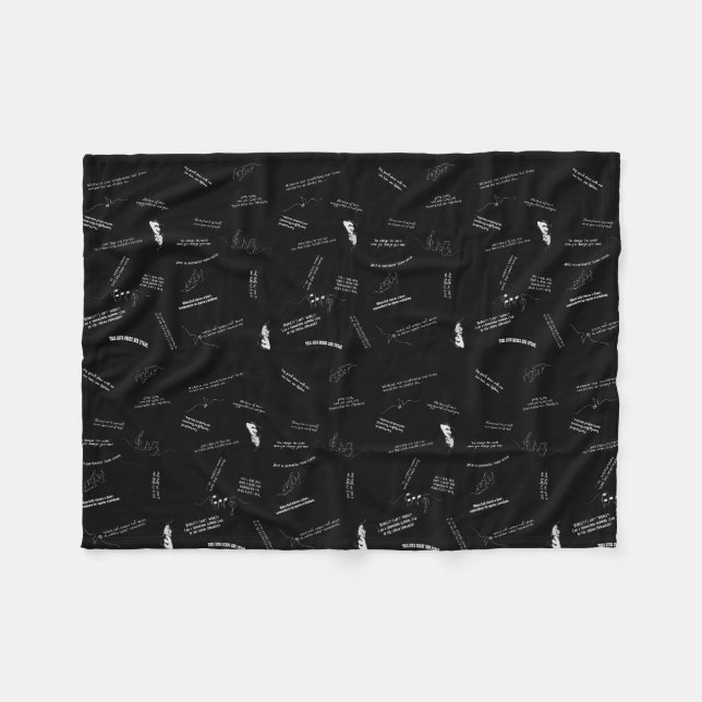 Musical Theater Inspirational Quotes Black & White Fleecedecke (Vorderseite (Horizontal))