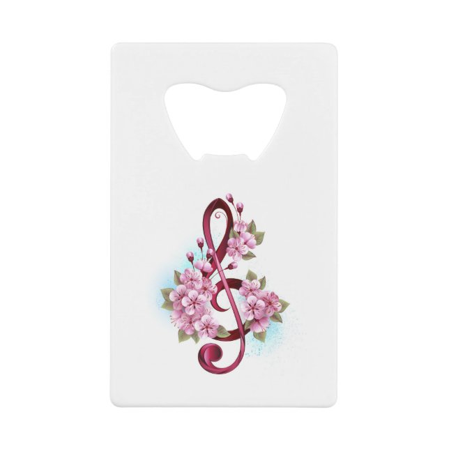 Musical treble clef notes with sakura flowers (Devant)