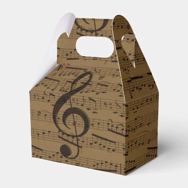 Musical Treble Clef Sheet Music Classic Geschenkschachtel (Vorderseite)