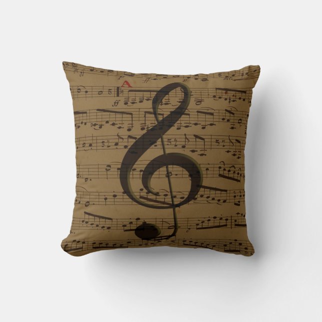 Musical Treble Clef Sheet Music Classic Kissen (Vorderseite)