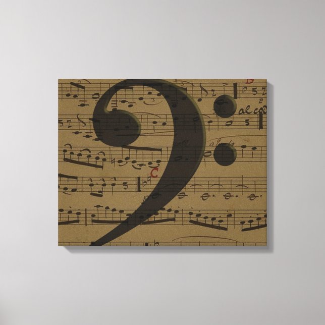 Musical Treble Clef Sheet Music Classic Leinwanddruck (Vorderseite)