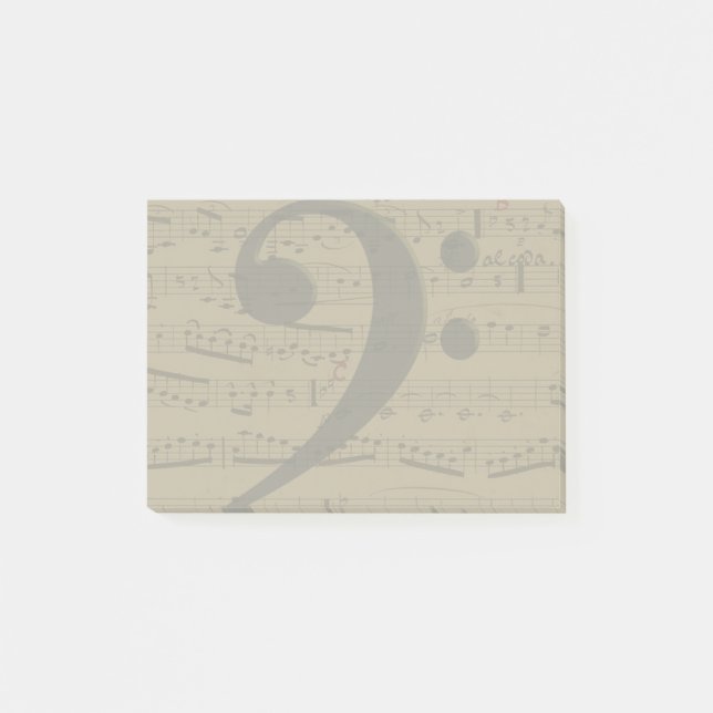 Musical Treble Clef Sheet Music Classic Post-it Klebezettel (Vorderseite)