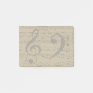 Musical Treble Clef Sheet Music Classic Post-it Klebezettel