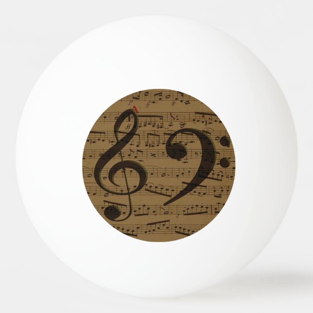 Musical Treble Clef Sheet Music Classic Tischtennisball (Vorderseite)