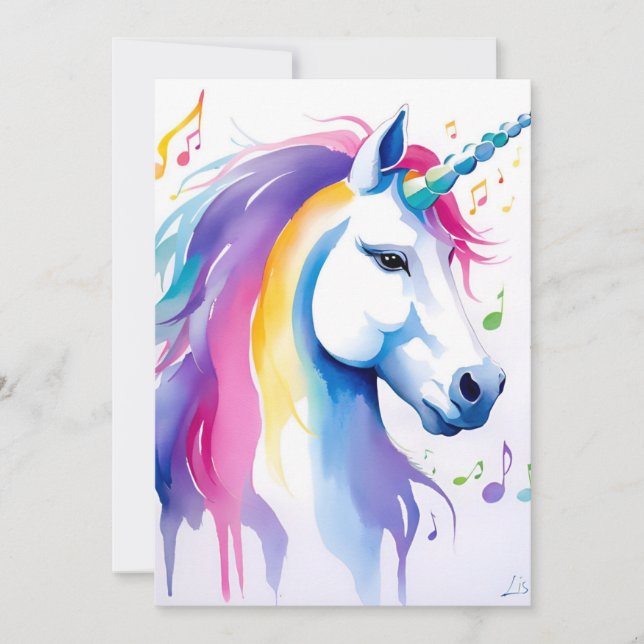 Musical Unicorns Vielen Dank Karten (Vorderseite)