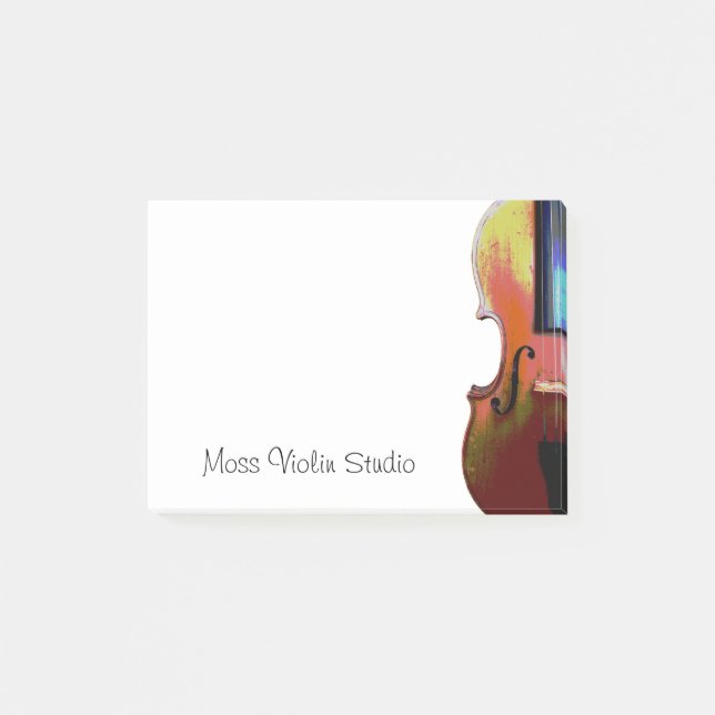 Musical Violin Studio Niedlich Typografie Post-it Klebezettel (Vorderseite)