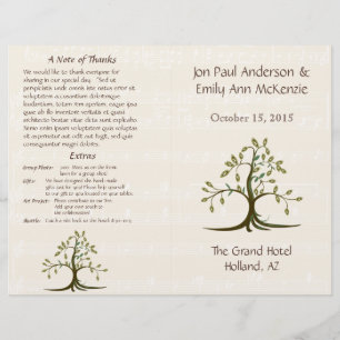 Musical Whispy Tree Wedding Programm